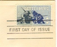 Gettysburg 5 cent Stamp Civil War Centennial Issue FDI SC 1180 First Day Issue