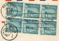 Palace of the Governors 1 ¼ cent Stamp 3 Horizontal Pairs FDI SC 1031A First Day Issue