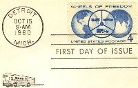 Wheels of Freedom 4 cent Stamp FDI SC 1162 First Day Issue