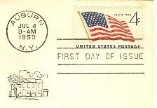 4th of July Flag with 49 States 4 cent Stamp FDI SC 1132 First Day of Issue