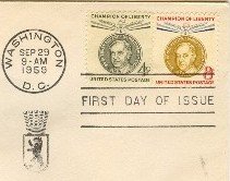Ernst Reuter 4 and 8 cent stamp Champions of Liberty Issue FDI SC 1136 1137 First Day Issue