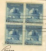 Palomar Mountain Observatory 3 cent Stamp Block of 4 FDI SC 966 First Day of Issue