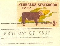 Nebraska Statehood 5 cent Stamp FDI SC 1328 First Day Issue