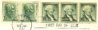Andrew Jackson 1 cent Coil Stamp George Washington 1 cent Coil FDI SC 1225 First Day Issue