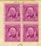 William Allen White 3 cent Stamp Block of 4 FDI SC 960 First Day Issue