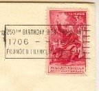 Benjamin Franklin 250th Birthday 3 cent Stamp FDI SC 1073 First Day Issue