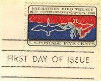 Migratory Bird Treaty US and Canada 50 Years 5 cent Stamp FDI SC 1306 First Day Issue