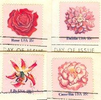 Flower Issue set of 4 different Stamps complete set FDI First Day Issue