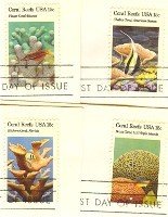 Coral Reefs Issue 4 different Stamps complete set FDI First Day Issue