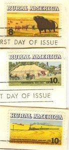 Rural America Issue Complete set 3 Stamps FDI First Day Issue