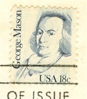 George Mason 18 cent Stamp Great Americans Issue FDI SC 1858 First Day Issue