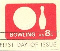 Rose Red Bowling 8 cent Envelope FDI SC U563 First Day Issue