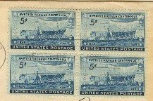 Swedish Pioneer Centennial 5 cent Stamp Block of 4 FDI SC 958 First Day of Issue