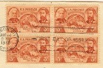 Oregon Territory Centennial 3 cent Stamp Block of 4 FDI SC 964 First Day Issue