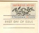 American Music 5 cent Stamp FDI SC 1252 First Day Issue