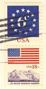 6 cent Circle of Stars 18 cent Purple Majesties Stamp Flag Anthem Issue FDI SC 1892 First Day Issue