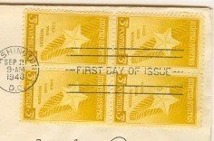 Gold Star Mothers 3 cent Stamp Block of 4 FDI SC 969 First Day Issue