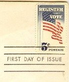 Register to Vote 5 cent Stamp FDI SC 1249 First Day Issue