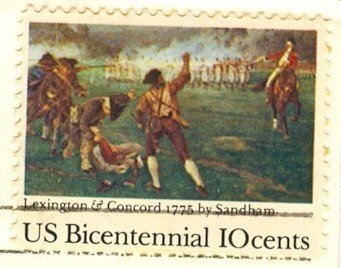 Lexington and Concord 10 cent Stamp Bicentennial Issue FDI SC 1563 First Day Issue