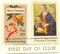 1975 Christmas Issue 2 stamps FDI First Day Issue