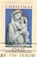 1985 Genoa Madonna Christmas stamp Luca Della Robbia 22 cent FDI SC 2165 First Day Issue