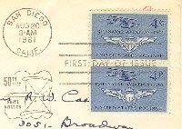 Naval Aviation 50th Anniversary 4 cent Stamp Vertical Pair FDI SC 1185 First Day Issue