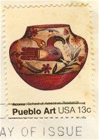 Acoma Pot Pueblo Art 13 cent stamp American Folk Art Issue FDI SC 1709 First Day Issue