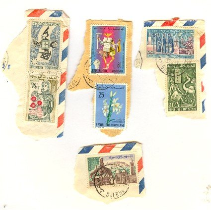 Tunisia 6 stamps on paper