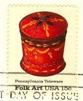 Pennsylvania Toleware Sugar Bowl 15 cent stamp American Folk Art Issue FDI SC 1777 First Day Issue