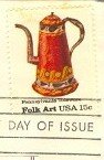 Pennsylvania Toleware Curved Spout Coffeepot 15 cent stamp American Folk Art Issue FDI SC 1778