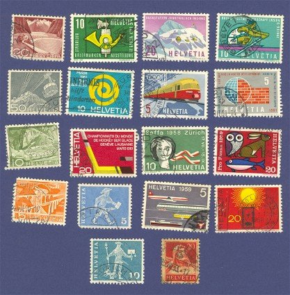 Switzerland 18 Stamps