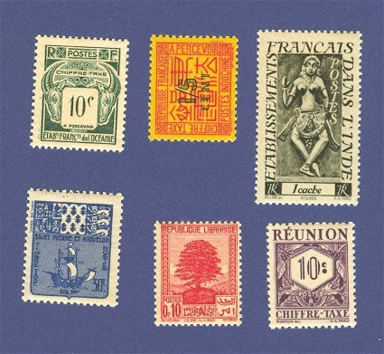 Colonies of France 6 Stamps