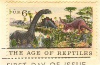 Age of Reptiles 6 cent Stamp Natural History Issue FDI SC 1390 First Day Issue