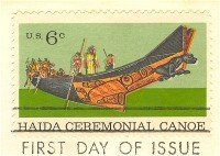Haida Ceremonial Canoe 6 cent Stamp Natural History Issue FDI SC 1389 First Day Issue