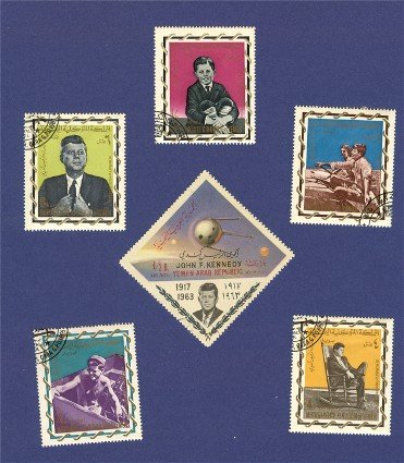 Yemen Kennedy Memorial 6 stamps