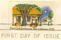 First Civil Settlement California 13 cent Stamp FDI SC 1725 First Day Issue
