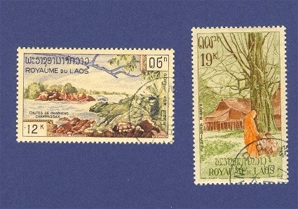 French Colony of Laos 2 stamps