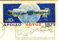Apollo and Soyuz After Docking View of Earth 10 cent Stamp Cachet US Navy SC 1569