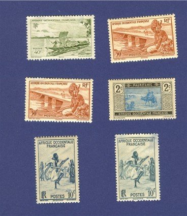 French West Africa 6 stamps