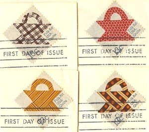 Quilts Complete Set 4 Stamps American Folk Art Issue FDI First Day Issue