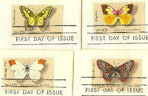 Butterfly Issue Stamps Complete Set with 4 Different stamps FDI First Day Issue
