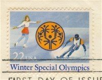 Winter Special Olympics 22 cent Stamp FDI SC 2142 First Day Issue