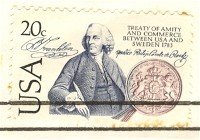 USA Sweden Treaty of 1783 20 cent Stamp FDI SC 2036 First Day Issue