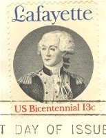 Marquis de Lafayette 13 cent Stamp American Bicentennial Issue FDI SC 1716 First Day Issue