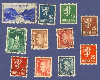 Norway Packet No 2451 with 11 stamps