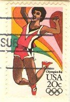 1984 Olympics Long Jump 20 cent Stamp FDI SC 2083 First Day Issue