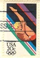 1984 Olympics Diving 20 cent Stamp FDI SC 2082 First Day Issue