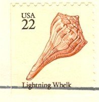 Lighting Whelk 22 cent Stamp Seashells Booklet Issue FDI SC 2121 First Day Issue