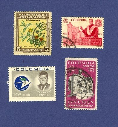 Columbia 4 stamps
