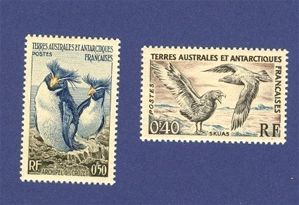 French Colony 2 stamps from French Antarctica